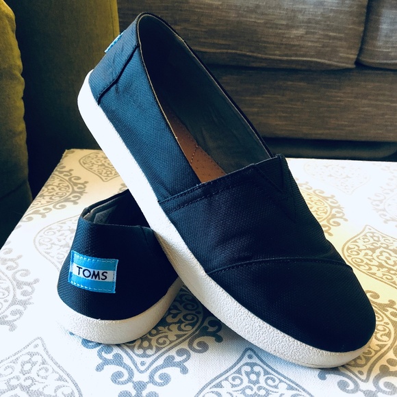 Toms Shoes - TOMS | Avalon Black Nylon Slip on Sneaker Shoes